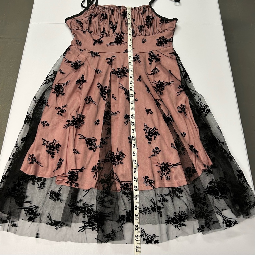 Hapsha Y2k Babydoll Dress Size L Velvet Burnout Sheer Whimsigoth Fairy Grunge‎ - Picture 10 of 11